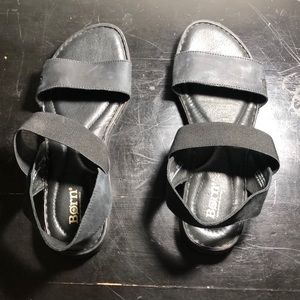 Born black leather sandals